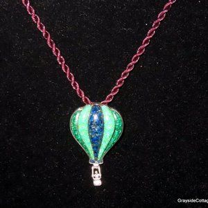 Carolyn Pollack Hot Air Balloon Pendant/Pin • Sterling Silver, Malachite, Lapis